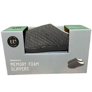 NWT Wayland Square Women's Memory Foam Indoor Slippers Gray Large (10-11)‎